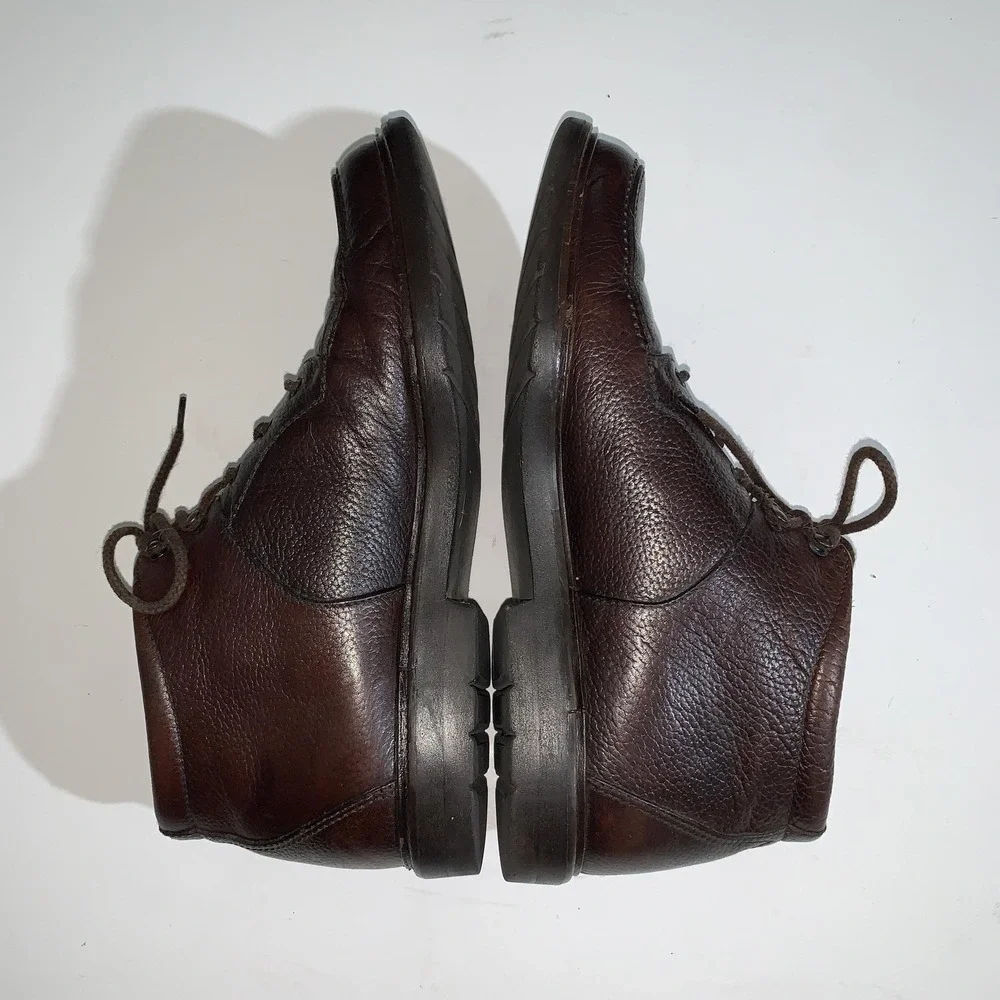 Bally Boots Mens  10.5 Telli Brown Leather Chukka Ankle Casual Made Italy Shoes
